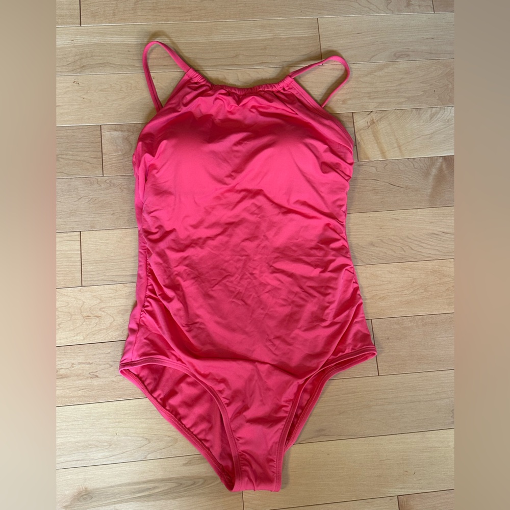 Jantzen Pink One Piece Swimsuit Classic Scoop Neck